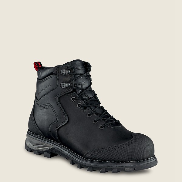 Red Wing Safety Boots Black - Red Wing Mens Burnside - 6-inch Waterproof Toe - SLGZY-0358